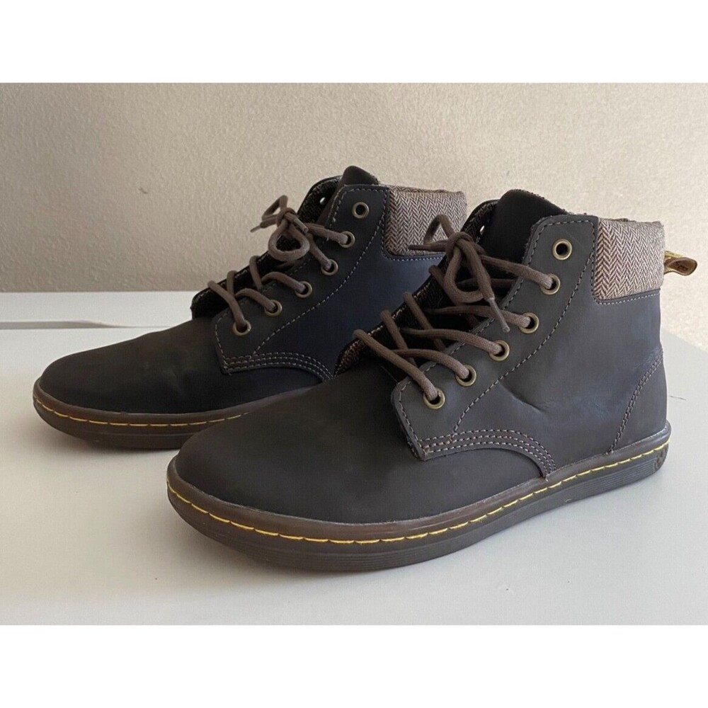 Dr Martens Maelly Womens Sz 9 Lined Brown Leather Ankle Boot Lace Up Fall